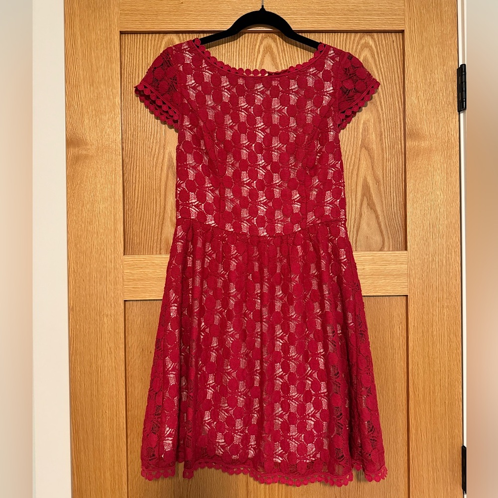 Kensie Red Lace Mini Dress